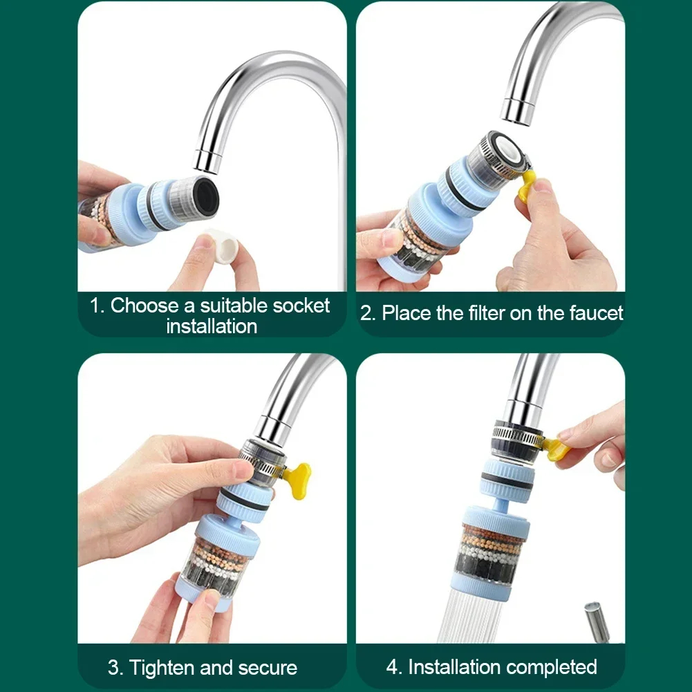 6-Layer Faucet, Water Filter, Faucet Purifier for Bathroom, Home, and Kitchen-KD107